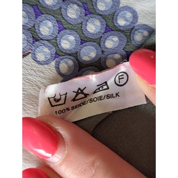 Christian Fischbacher 100% Silk Floral Scarf 33" Square Multicolor Womens - Picture 6 of 8